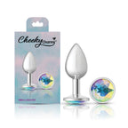Cheeky Charms Round Jewel Butt Plug – Gunmetal or Silver, Metal Anal Plug with Gem (Small, Medium, Large) > Anal Range > Jewel Butt Plugs