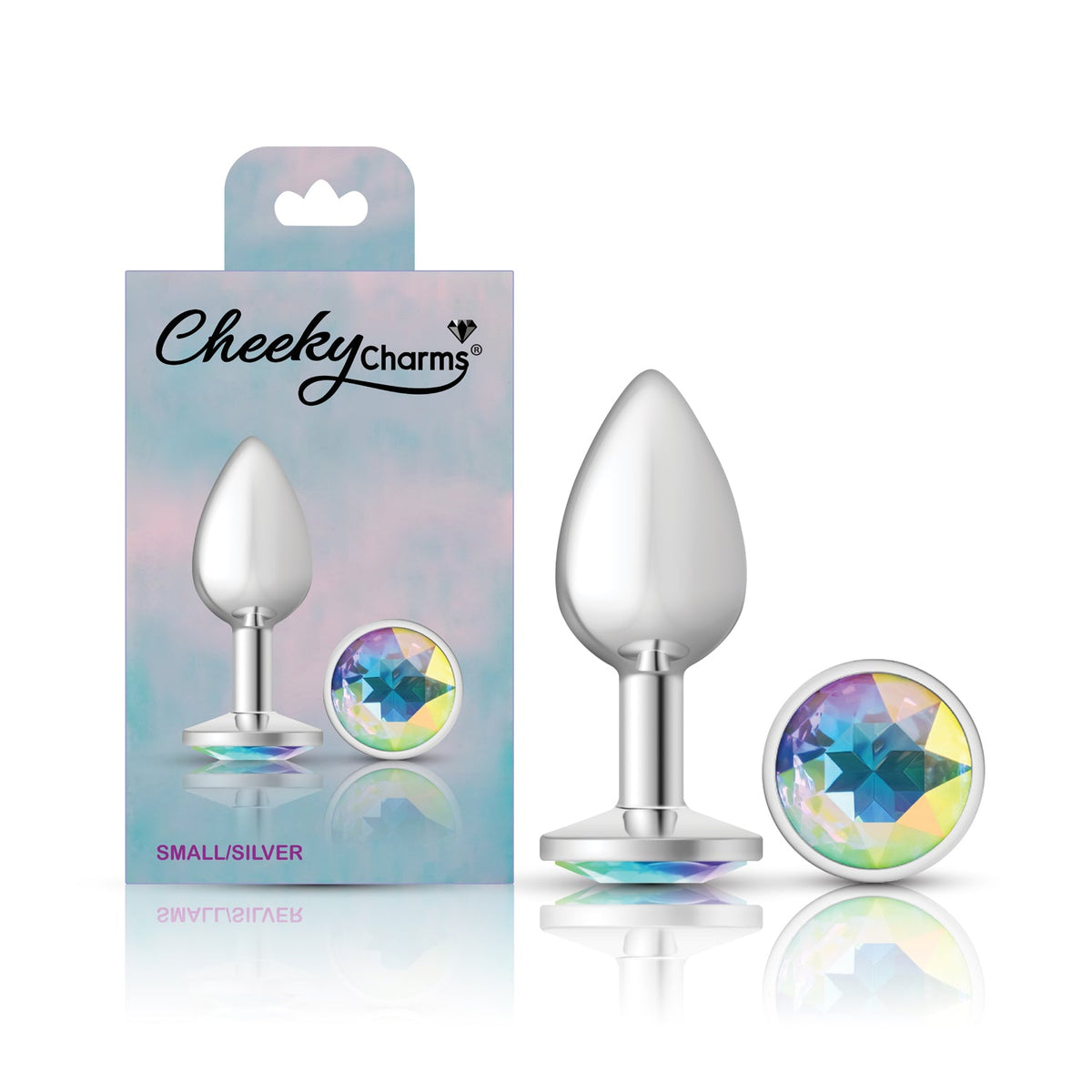 Cheeky Charms Round Jewel Butt Plug – Gunmetal or Silver, Metal Anal Plug with Gem (Small, Medium, Large) > Anal Range > Jewel Butt Plugs