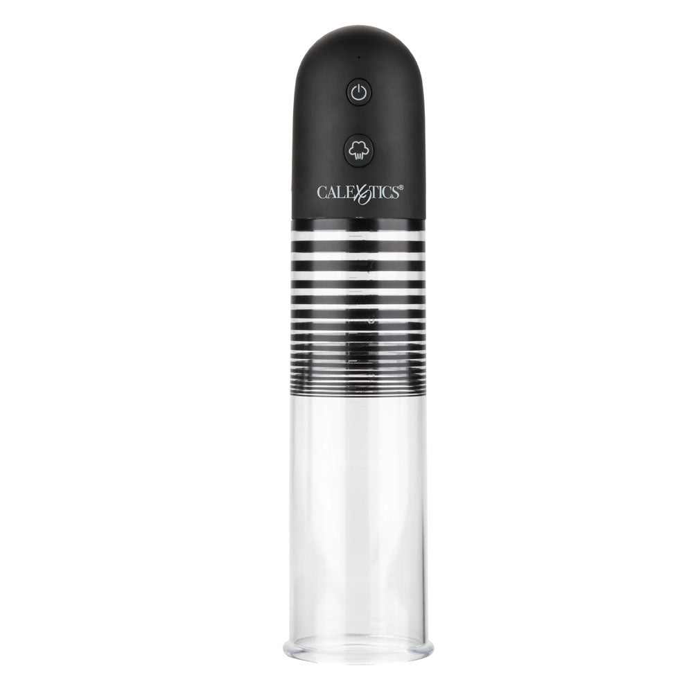 Optimum Series Rechargeable EZ Pump Kit with Ultra-Soft Dual Silicone Ring, Black and Clear PUMPS Male Electric
