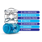 Play With Me Pleaser Cock Ring Blue Blue > Cock Ring > Vibrating