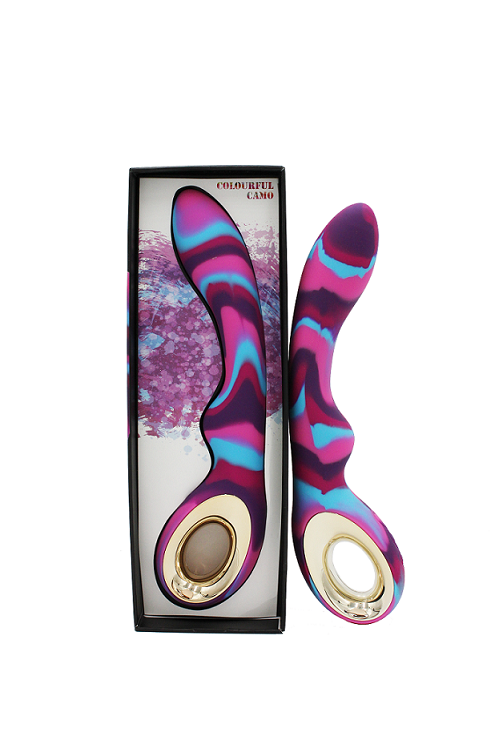 Colourful Camo Magic Vibrator Pink Soft Silicone G-Spot Stimulator with Double Motors and Waterproof Design Secondary image