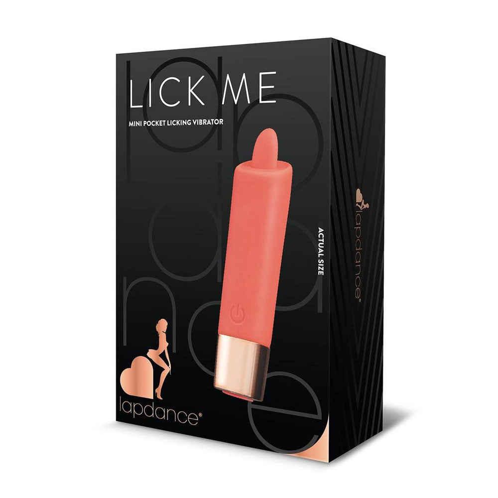 LAPDANCE Lick Me Mini Pocket Vibrator 9.7 cm Rechargeable Pink STIMULATORS