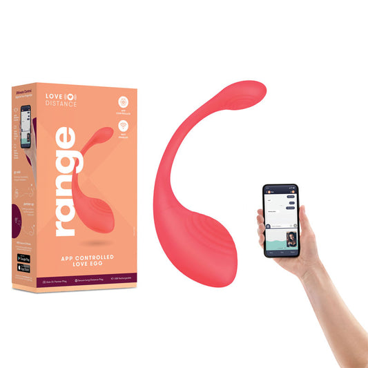 Love Distance -  Rechargeable Love Egg with App Control - Coral