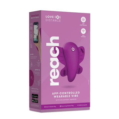 Love Distance REACH Rose Rechargeable Strap-On Stimulator 7.5 Inch STIMULATORS