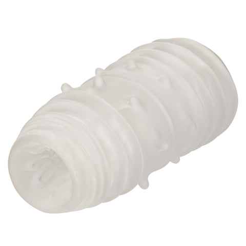 Boundless Reversible Ribbed Stroker White 4.5 Inch Compact Textured Male Masturbator Strokers - Manual