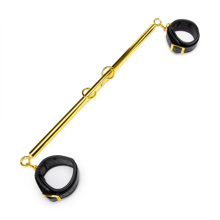 Lux Fetish Solid Gold Expandable Spreader Bar Set With Detachable Cuffs – Bondage Set > Bondage Gear > Restraints Main image