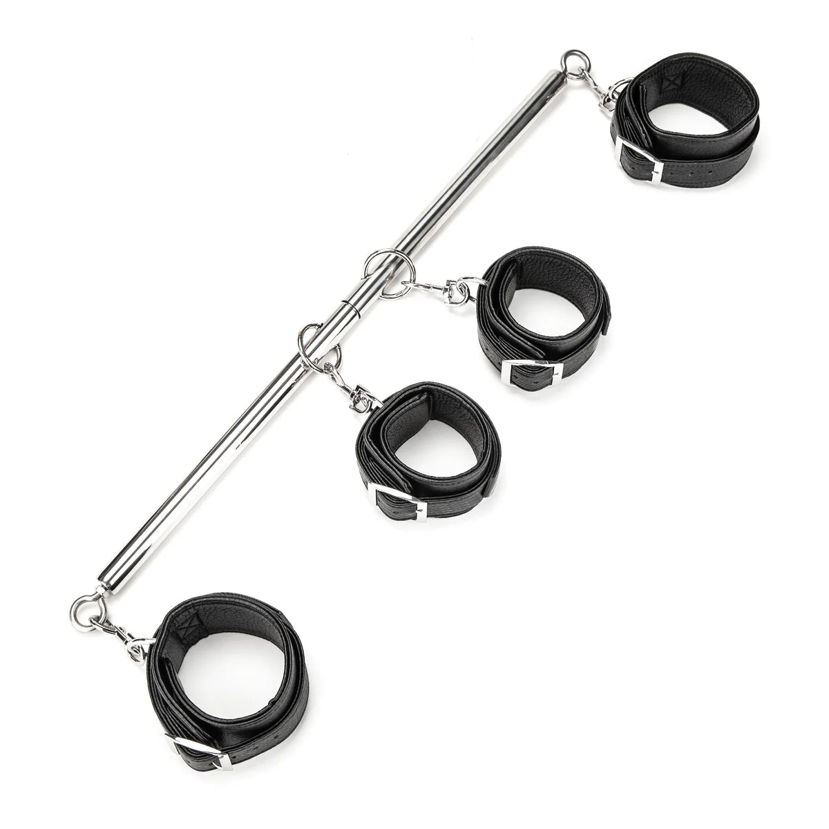 Lux Fetish 4 Cuff Expandable Spreader Bar Set with Detachable Black Wrist and Ankle Cuffs > Bondage Gear > Restraints