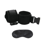 Lux Fetish G Spot Pal Black Adjustable Ankle Cuffs with Satin Blindfold > Bondage Gear > Restraints