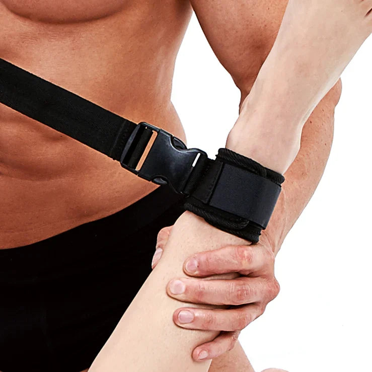 Lux Fetish G Spot Pal Black Adjustable Ankle Cuffs with Satin Blindfold > Bondage Gear > Restraints