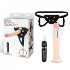 Lux Fetish 8.5 Inch Realistic Vibrating Dildo and Black Strap-On Harness Set Default Title > Dildos > Strap On Harnesses