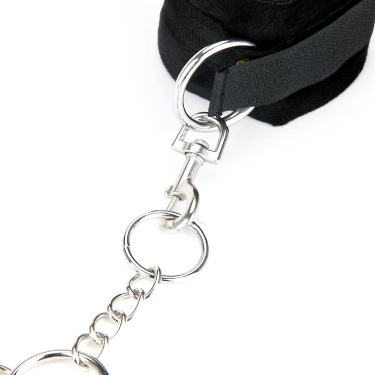 Lux Fetish Deluxe Chain Hogtie With Adjustable Soft Black Restraint Cuffs and Blindfold > Bondage Gear > Restraints