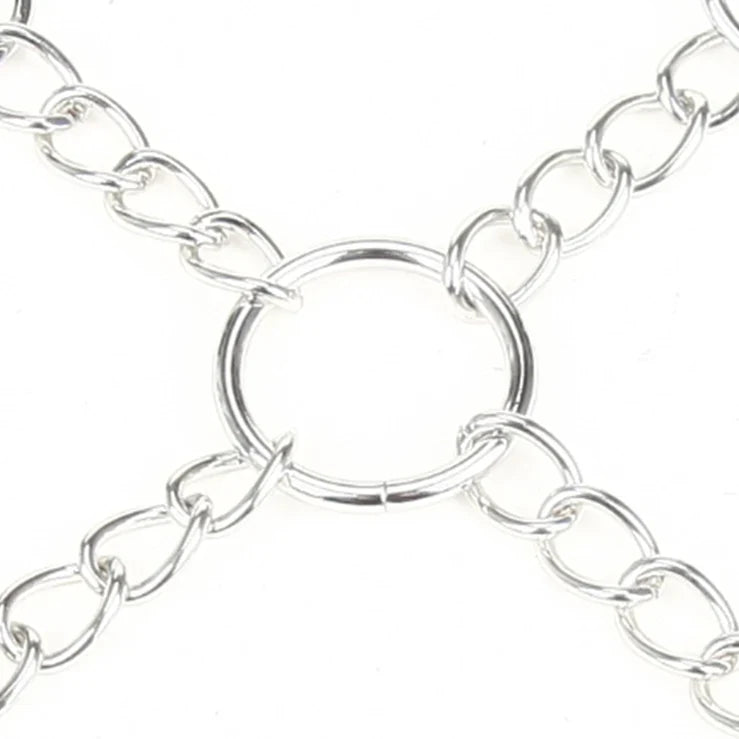 Lux Fetish Deluxe Chain Hogtie With Adjustable Soft Black Restraint Cuffs and Blindfold > Bondage Gear > Restraints