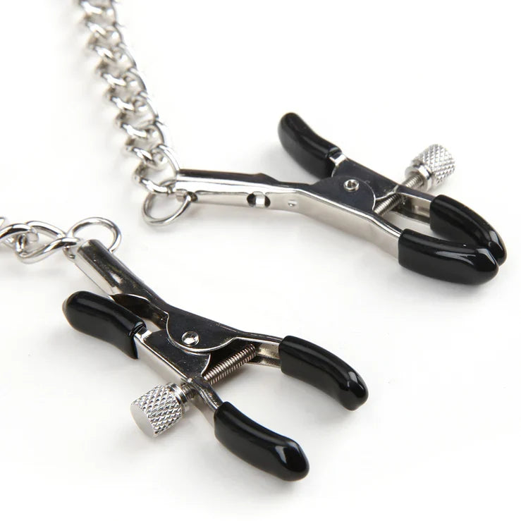 Lux Fetish Adjustable Collar and Nipple Clips – Fetish Accessory Set Secondary image