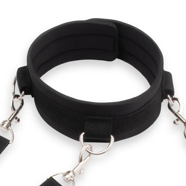 Lux Fetish Collar and Leash Set with Removable Cuffs – Bondage Accessory Secondary image