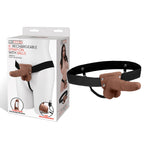 Lux Fetish 6 Inch Strap-On With Balls Brown Realistic Vibrating Harness Default Title > Dildos > Strap On Harnesses