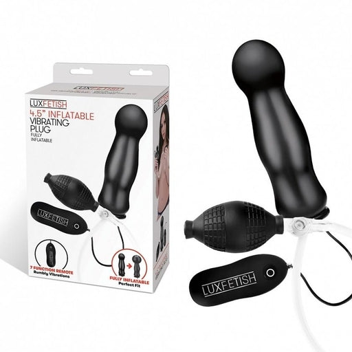 Lux Fetish 4.5 Inch Inflatable Vibrating Plug Default Title Butt Plugs - Vibrating