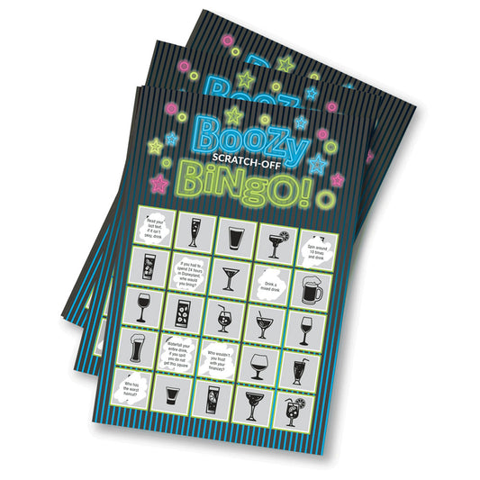 Boozy Bingo Drinking Game with 8 Scratch-Off Cards