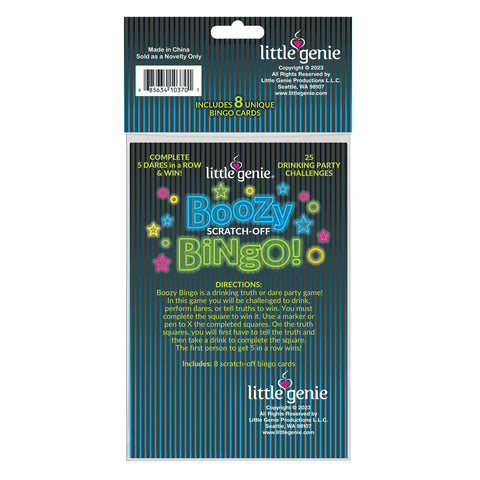 Boozy Bingo Drinking Game with 8 Scratch-Off Cards Games
