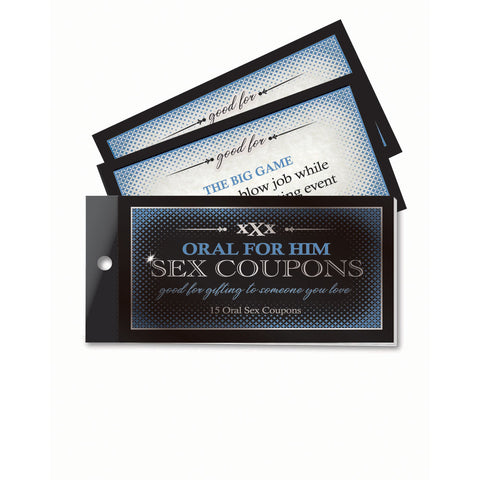 Oral For Him Erotic Sex Coupons Set of 15 Adult Intimacy Games Default Title Novelties