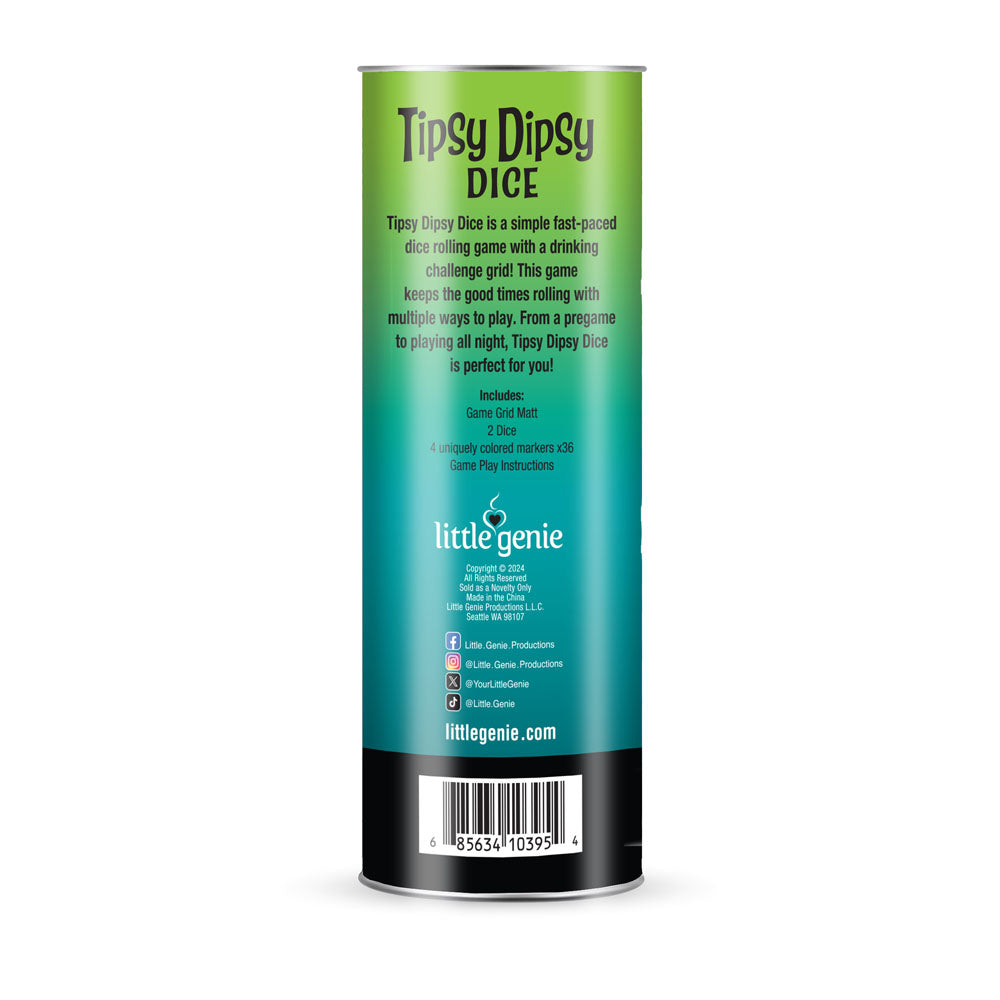 Tipsy Dipsy Dice Drinking Game – Compact Spill-Resistant Mat and Dice Set > Novelties > Games