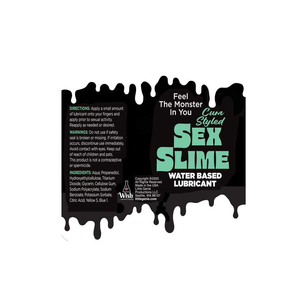 Sex Slime Cum Style Creature Lube 120ml Water Based Lubricant - Green > Lube > Speciality Exempt