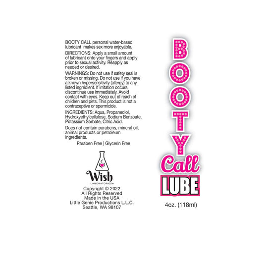 Booty Call Water-based Lubricant