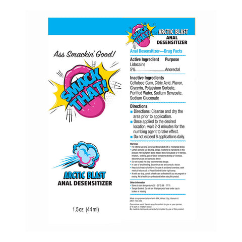 Smack That Anal Desensitiser Arctic Blast Cooling Anal Desensitiser 44 ml Tube ENHANCERS