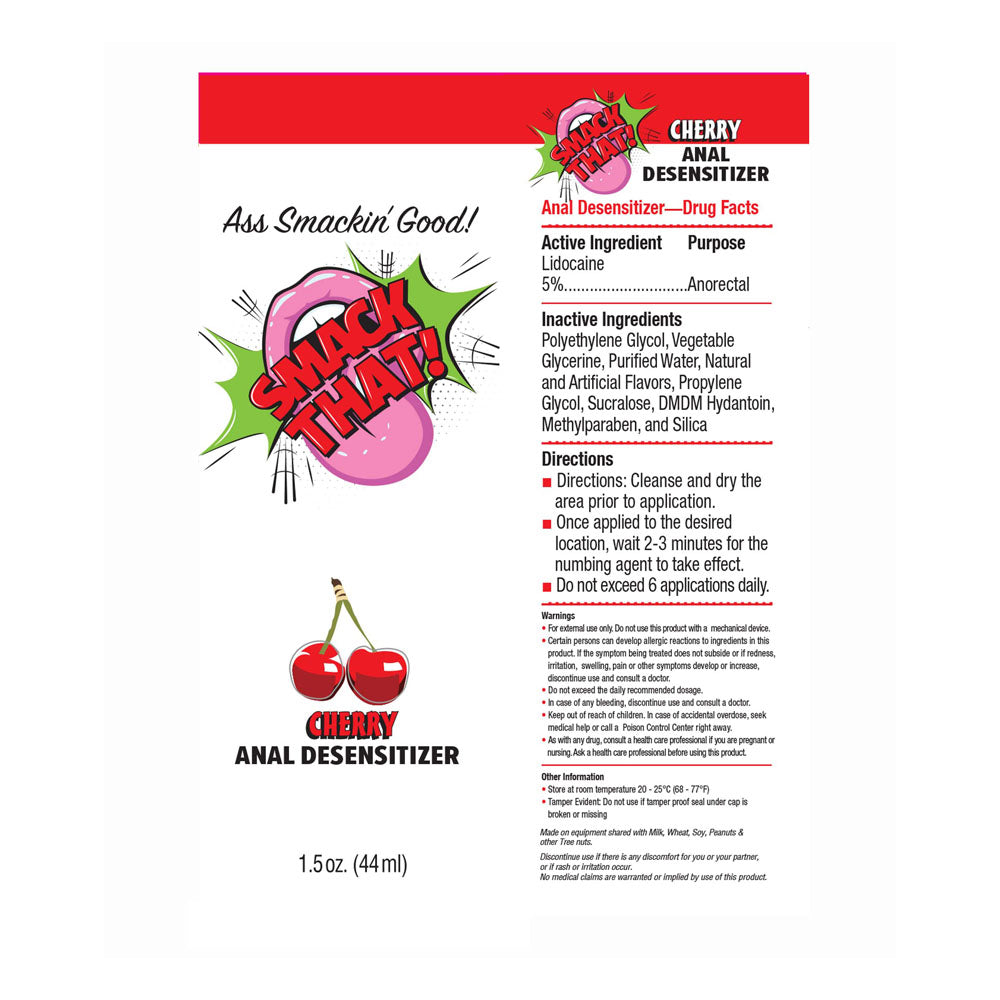 Smack That Cherry Flavoured Anal Desensitiser 44ml Tube > Lube > Anal