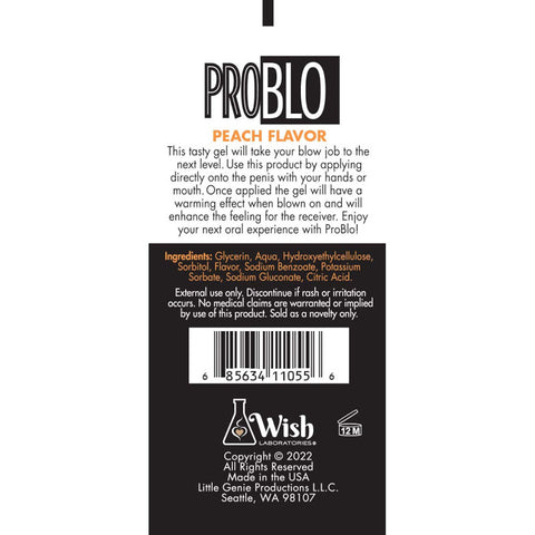 ProBlo Oral Pleasure Gel Peach Flavoured Blowjob Gel 29 ml Tube Oral Gels & Sprays