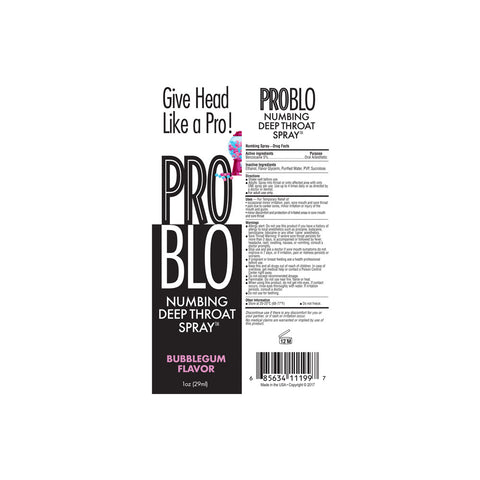 ProBlo Deep Throat Spray 30 ml - Bubblegum Flavored Numbing Spray Oral Gels & Sprays