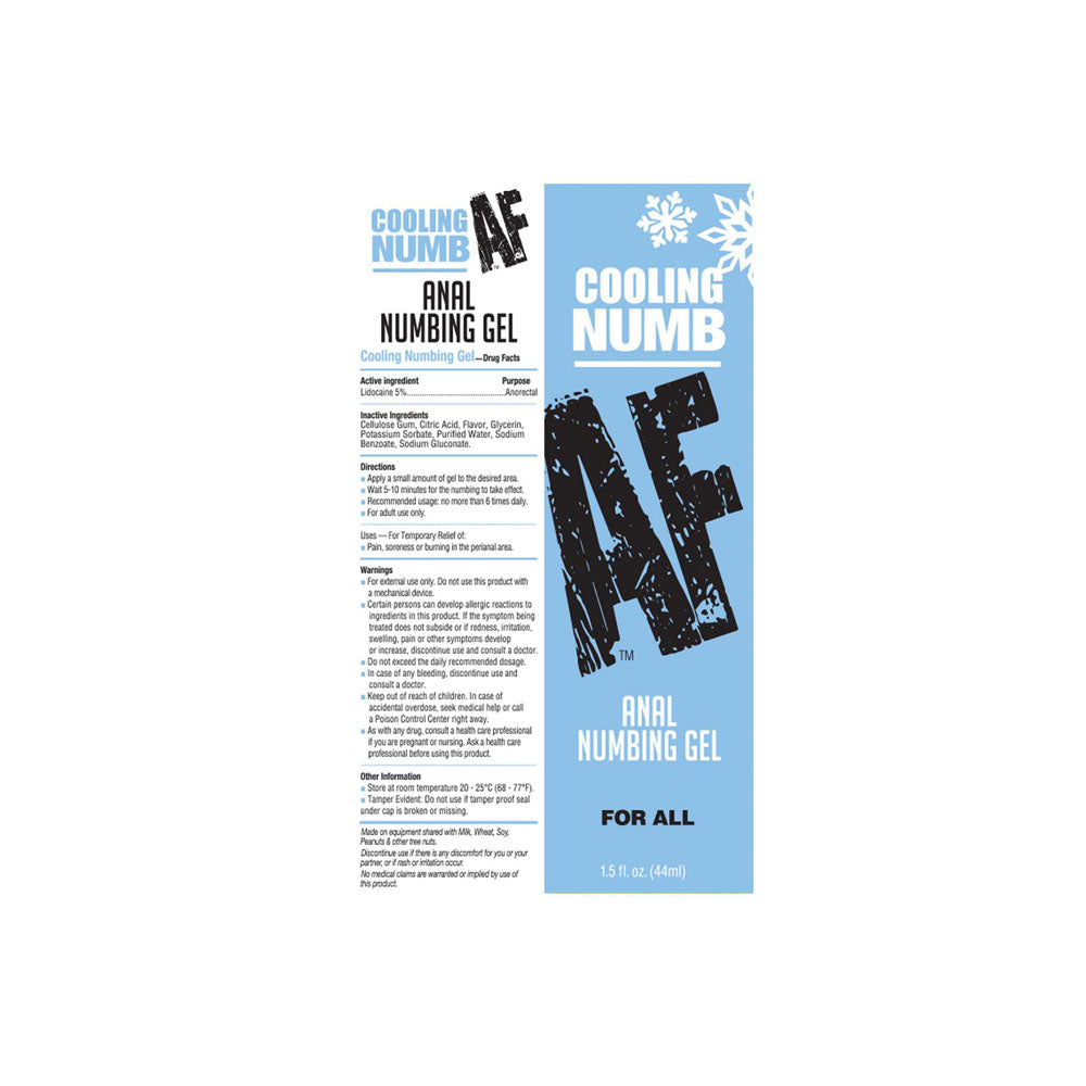 Numb AF - Cooling - Cooling Anal Numbing Cream - 44 ml Tube > Lube > Anal