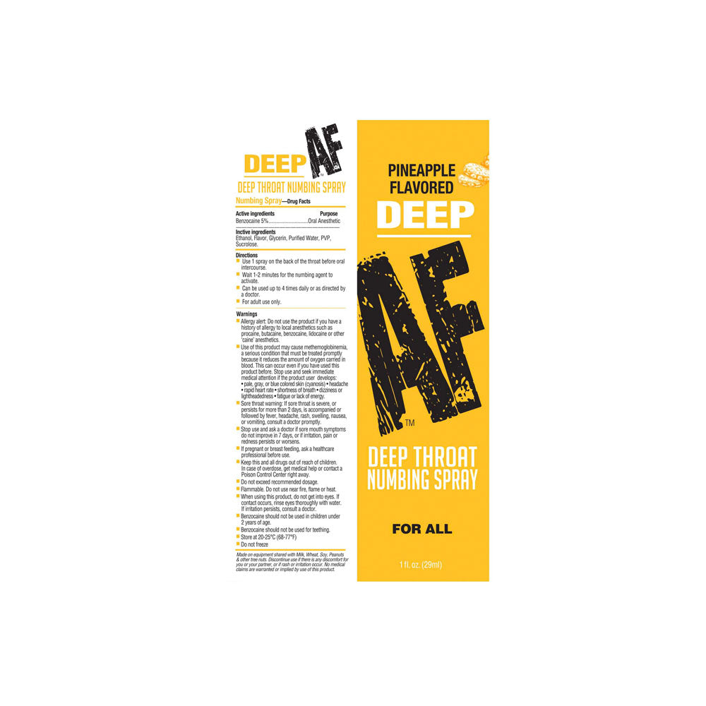 Deep AF - Pineapple - Pineapple Flavoured Deep Throat Spray - 29 ml > Lube > Oral Gels & Sprays