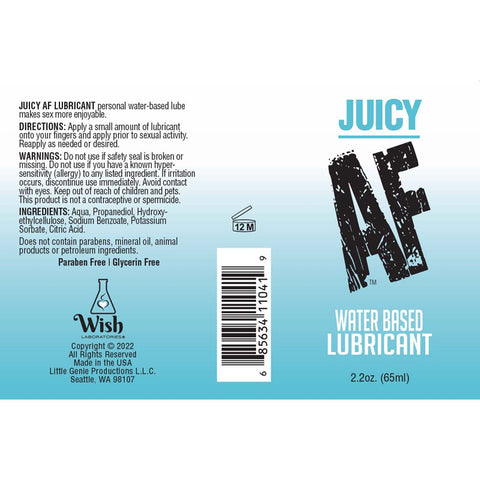 Juicy AF Water Based Lubricant - 59 ml Bottle for Smooth Pleasure Lubricants, Creams & Glides