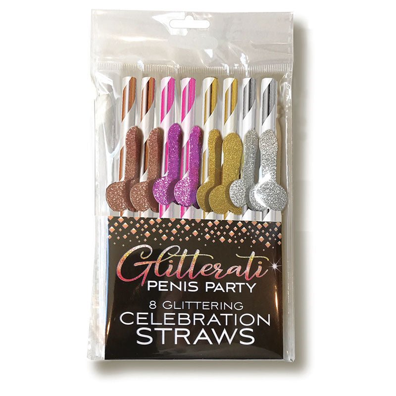 Glitterati Penis Celebration Straws 8 Pack – Glitter Party Straws Set > Novelties > Gag Gifts