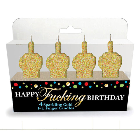 Happy Fucking Birthday FU Candle Set of 4 - Novelty Party Candles Novelty Candles