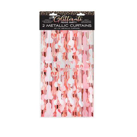 Glitterati Penis Foil Curtains Party Novelty 2 Pack Rose Gold > Novelties > Party Supplies