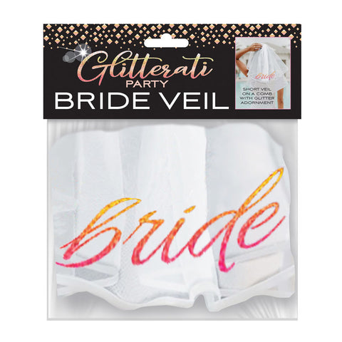 Glitterati Bride Veil Hens Party Novelty Accessory Bachelor & Bachelorette Items