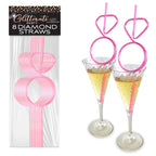 Glitterati Diamond Twisty Straw Set – Set of 8 Pink Diamond Shaped Straws Pink > Novelties > Party Supplies