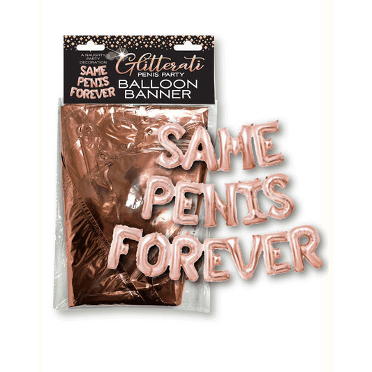 Glitterati Same Penis Forever Balloon Banner Rose Gold Party Supplies