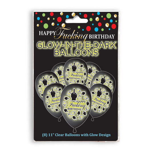 Happy Fucking Birthday Glow In The Dark Balloons Default Title Party Supplies