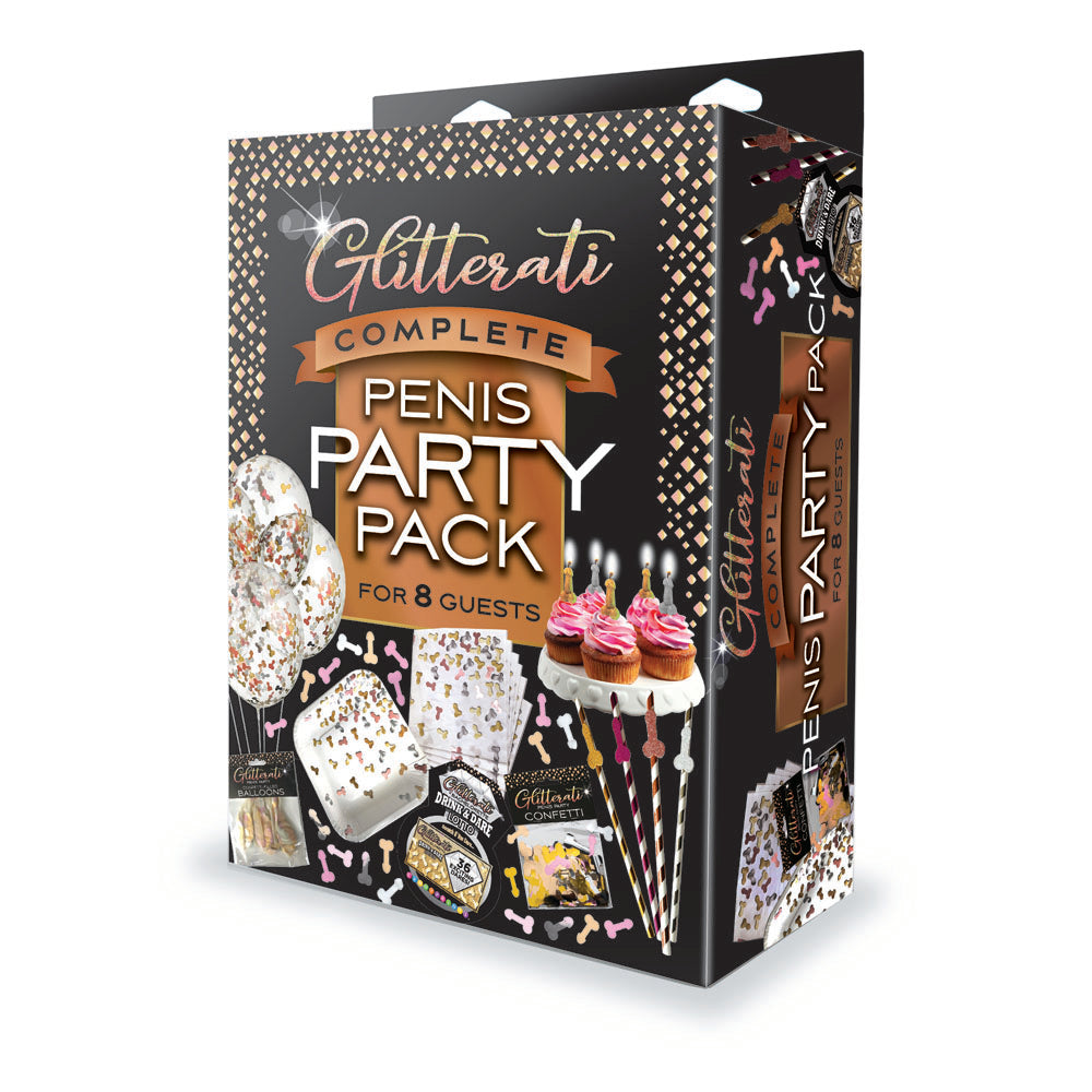 Glitterati Complete Penis Party Pack – Novelty Set with Glitter Accents for Eight Guests Default Title > Novelties > Party Supplies