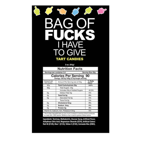 Bag of Fucks I Have to Give 3oz Bag > Novelties > Candy & Edible Items