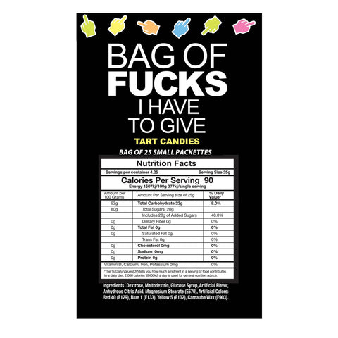 Bag of Fucks I Have to Give Bag of 25 Count > Novelties > Candy & Edible Items