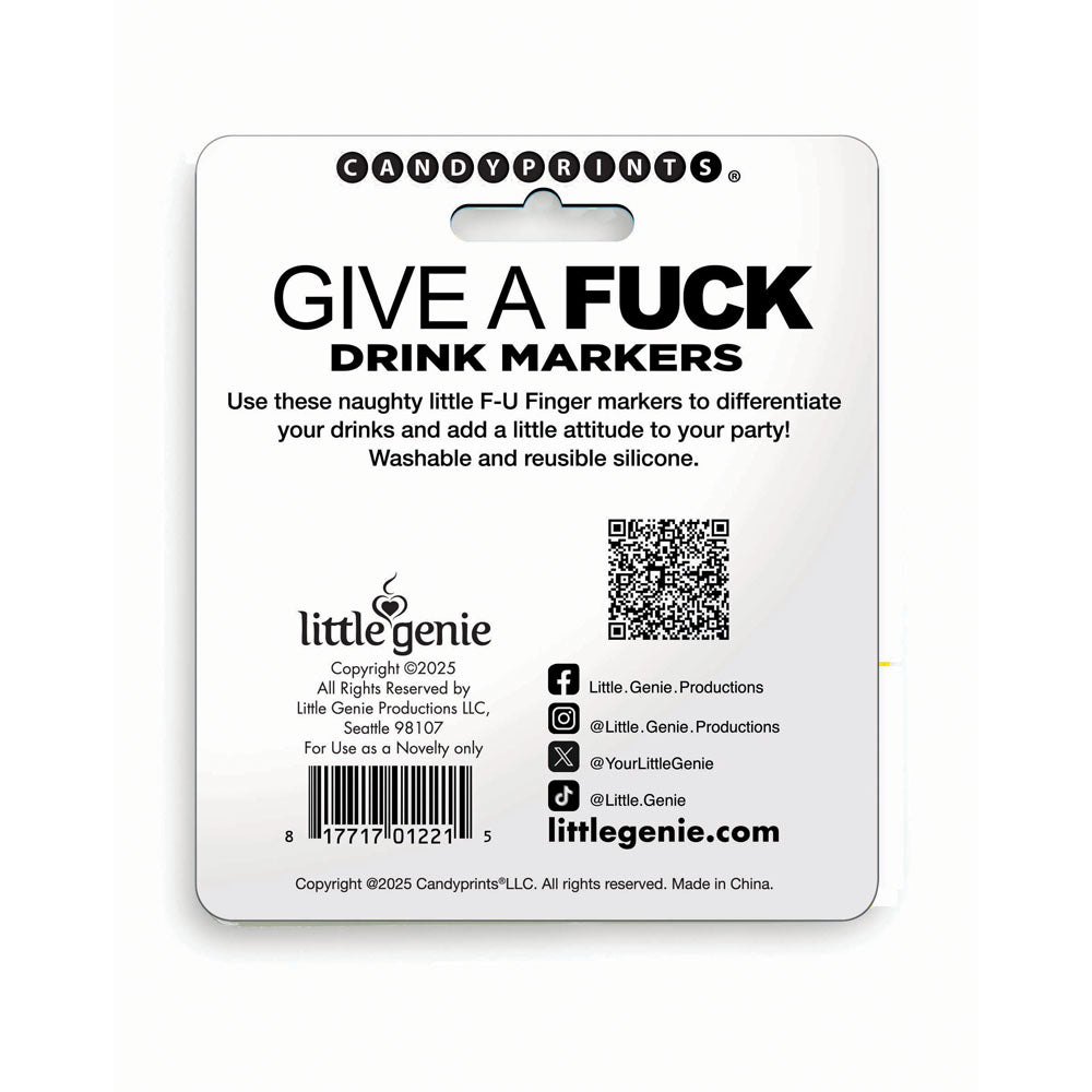 Give A Fuck Drink Markers – Set of 6 Novelty Cocktail Drink Markers > Novelties > Gag Gifts