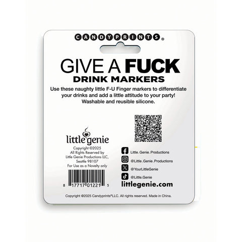 Give A Fuck Drink Markers (Set of 6) – Novelty Drink Markers Party Supplies