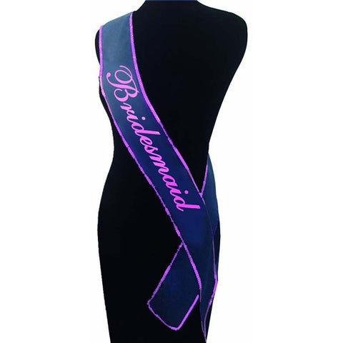 Bridesmaid Sash Black and Pink Hens Party Accessory > Novelties > Party Supplies
