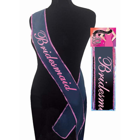 Bridesmaid Sash Black and Pink Hens Party Accessory Default Title > Novelties > Party Supplies