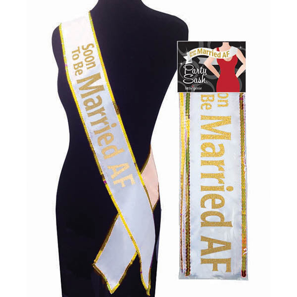 Bridal Sash Soon To Be Married AF White 6 Feet Adjustable Wedding Accessory Secondary image