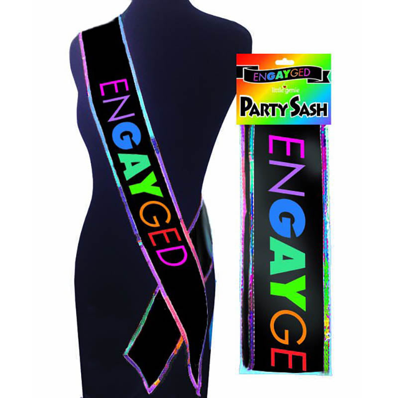 Engaged Sash Novelty Celebration Accessory – Bachelorette Party Sash Secondary image