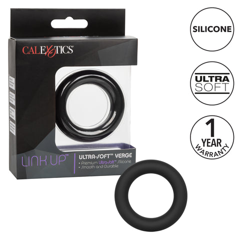 Link Up Ultra-Soft Verge Black Premium Silicone Stretchy Enhancer Ring COCK RINGS